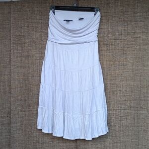 INC Tiered White Midi Skirt